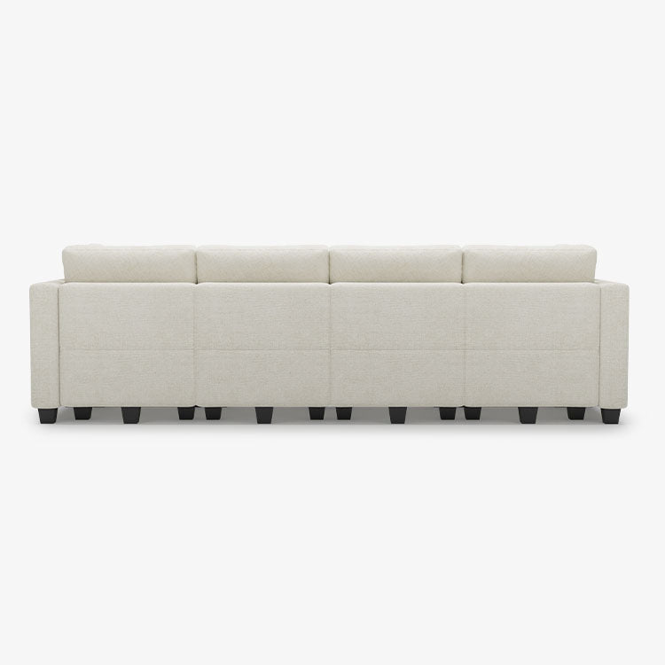 Belffin 6 Seats + 6 Sides Modular Chenille Tufted Sofa with Storage Seat