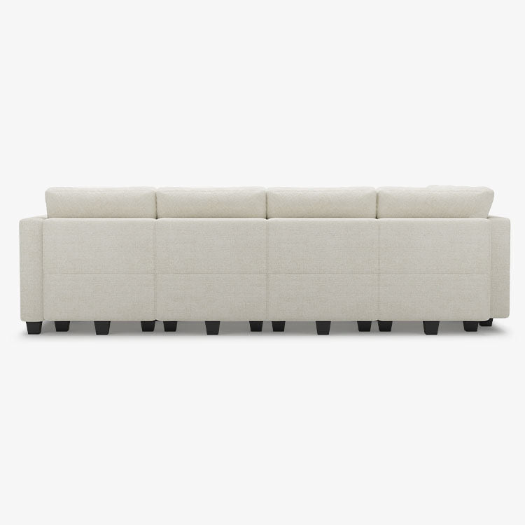 Belffin 7 Seats + 9 Sides Modular Chenille Tufted Sofa with Storage Ottoman