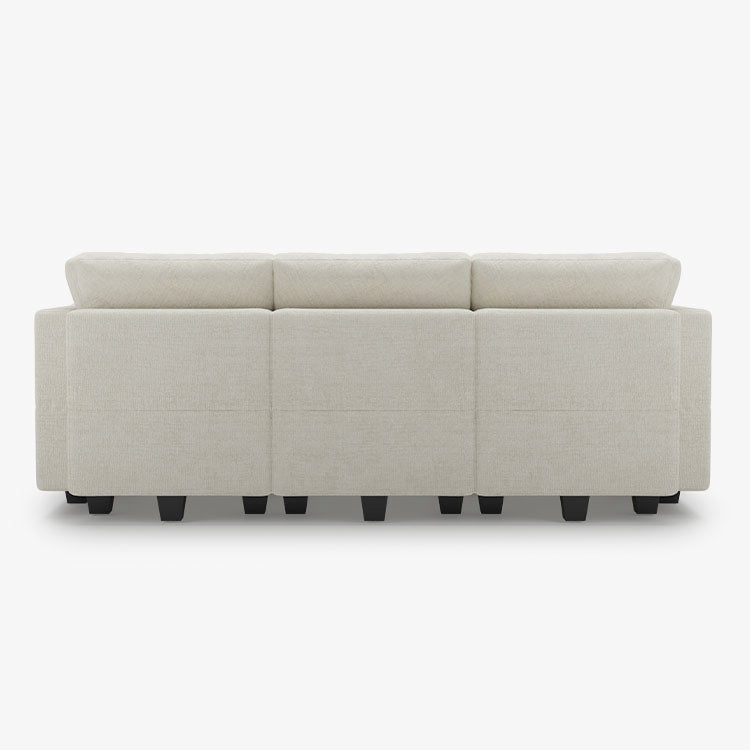 Belffin 9 Seats + 9 Sides Modular Chenille Tufted Sleeper Sofa with Storage Seat