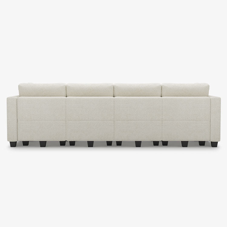 Belffin 6 Seats + 8 Sides Modular Chenille Tufted Sofa with Storage Seat