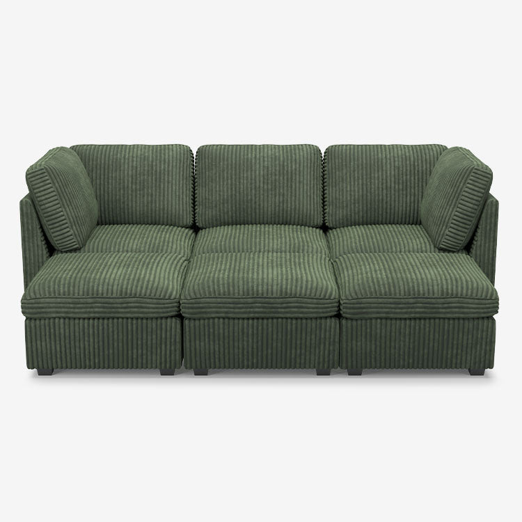 Belffin 6 Seats + 5 Sides Oversized Modular Wide-Ribbed Corduroy Sleeper Sofa with Large Storage Seat