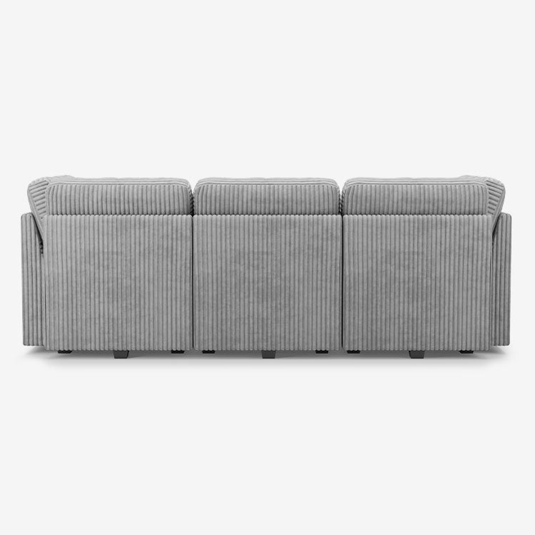 Belffin 6 Seats + 5 Sides Oversized Modular Wide-Ribbed Corduroy Sleeper Sofa with Large Storage Seat