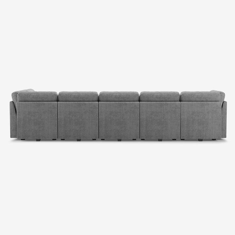 Belffin 9 Seats + 8 Sides Oversized Modular Wide-Ribbed Corduroy Sofa with Large Storage Ottoman