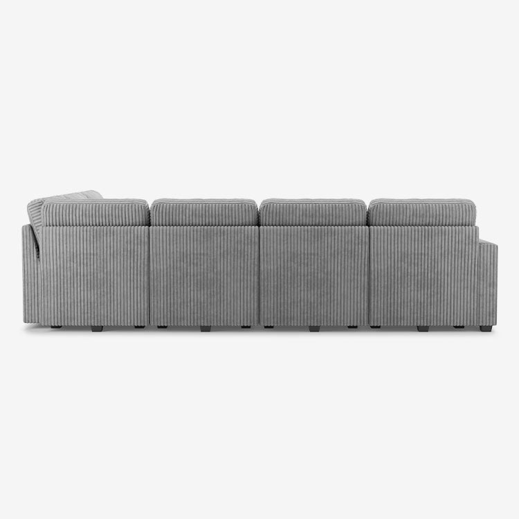 Belffin 7 Seats + 9 Sides Oversized Modular Wide-Ribbed Corduroy Sofa with Large Storage Ottoman