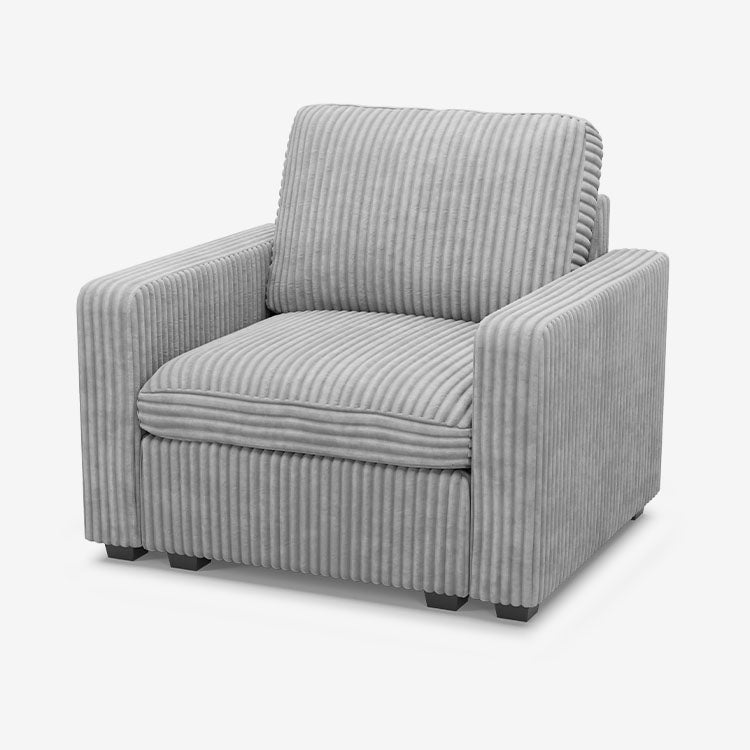 Belffin 1 Seat + 2 Sides Oversized Modular Wide-Ribbed Corduroy Sofa with Large Storage Seat