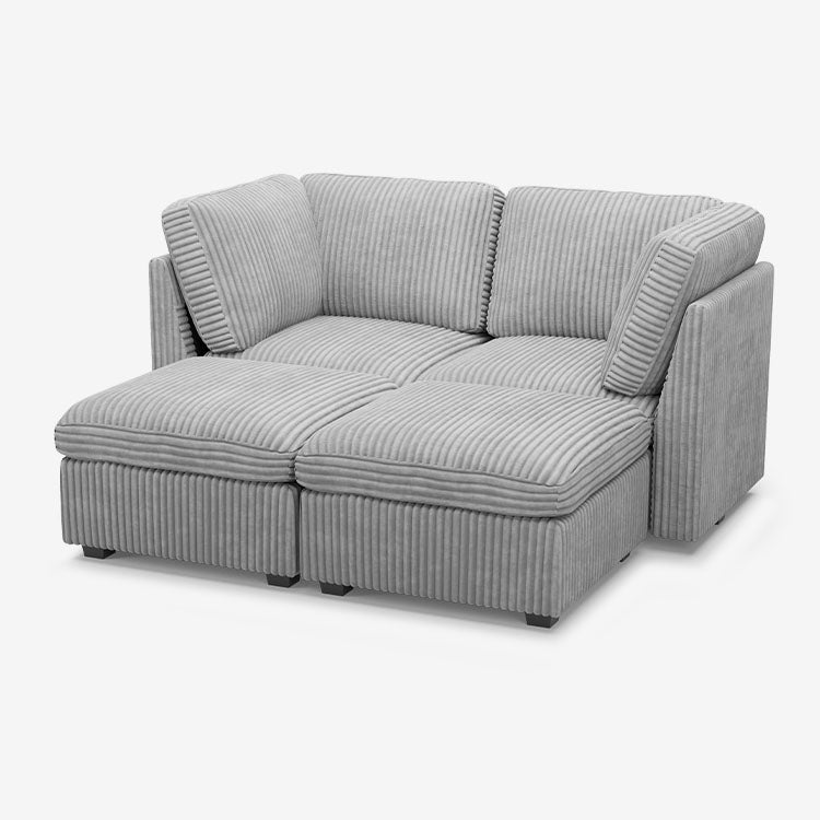 Belffin 4 Seats + 4 Sides Oversized Modular Sleeper Wide-Ribbed Corduroy Sofa with Large Storage Seat