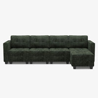Moss-Green-/-Chenille-5-Seat-L-Shaped-Sectional
