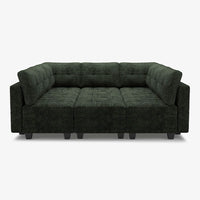 Moss-Green-/-Chenille-9-Seat-Pit-Sectional