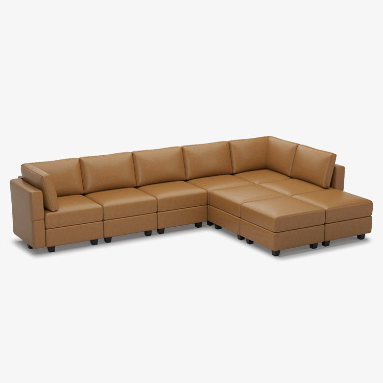 Belffin 9 Seats + 8 Sides Modular Leather Sofa with Storage Seat