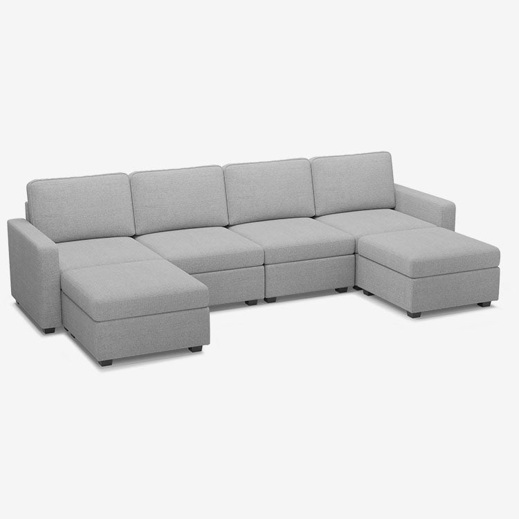 Belffin 6 Seats + 6 Sides Oversized Modular Chenille Cloud Sofa with Large Storage Seat