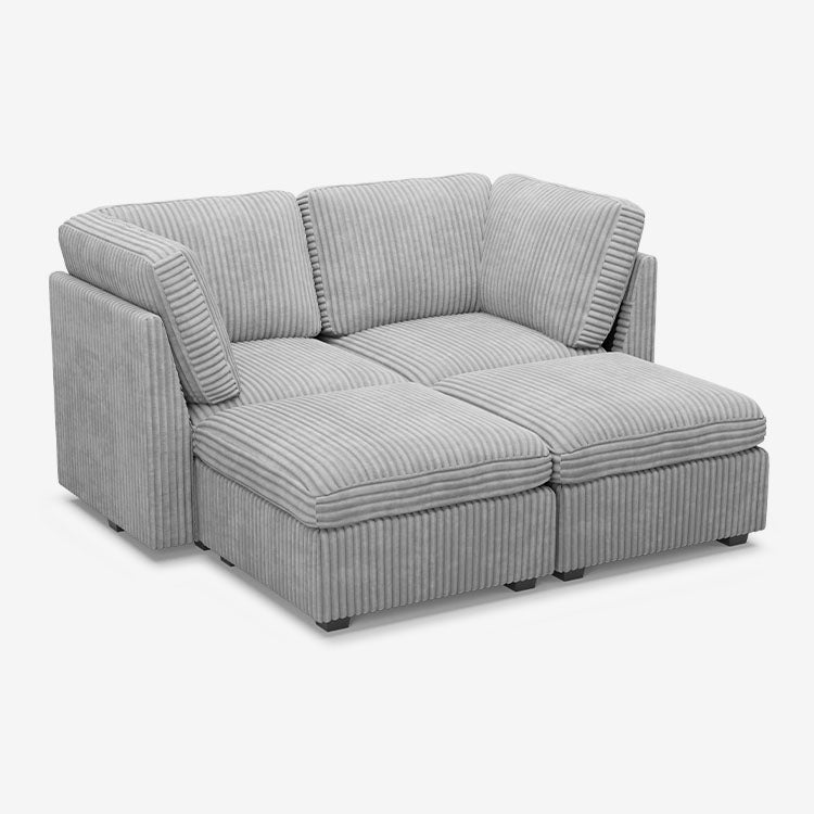 Belffin 4 Seats + 4 Sides Oversized Modular Sleeper Wide-Ribbed Corduroy Sofa with Large Storage Seat