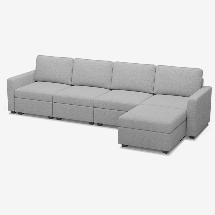 Belffin 5 Seats + 6 Sides Oversized Modular Chenille Cloud Sofa with Large Storage Seat