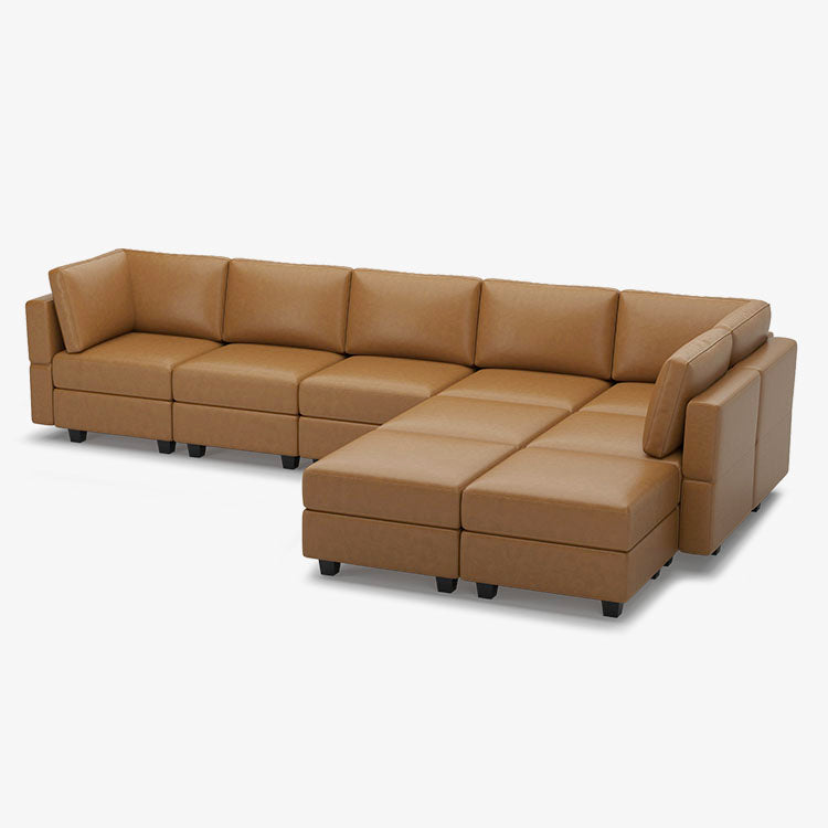 Belffin 9 Seats + 8 Sides Modular Leather Sofa with Storage Seat