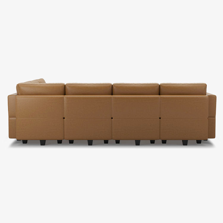 Belffin 7 Seats + 9 Sides Modular Leather Sofa with Storage Ottoman