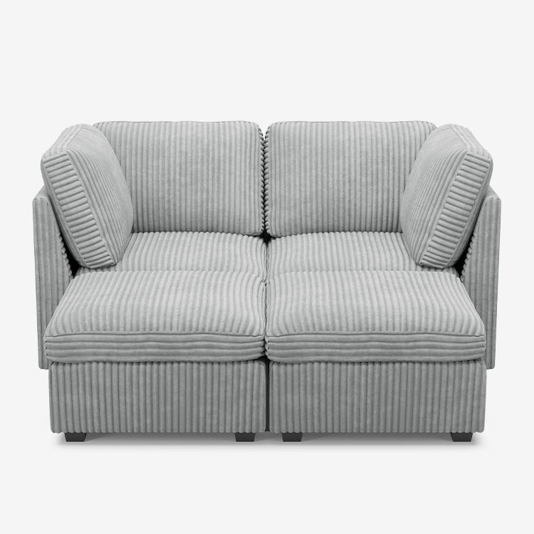 Belffin 4 Seats + 4 Sides Oversized Modular Sleeper Wide-Ribbed Corduroy Sofa with Large Storage Seat