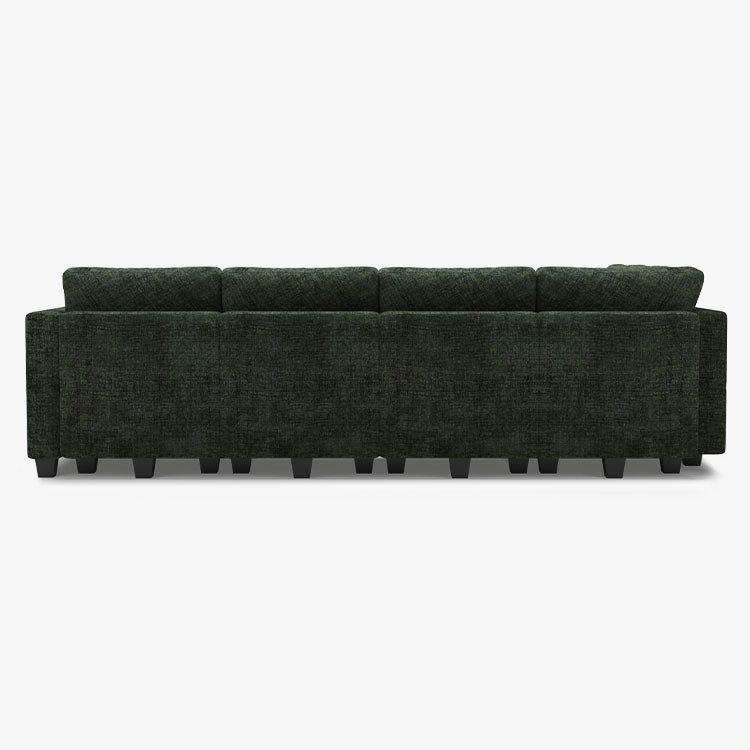 Belffin 7 Seats + 9 Sides Modular Chenille Tufted Sofa with Storage Ottoman