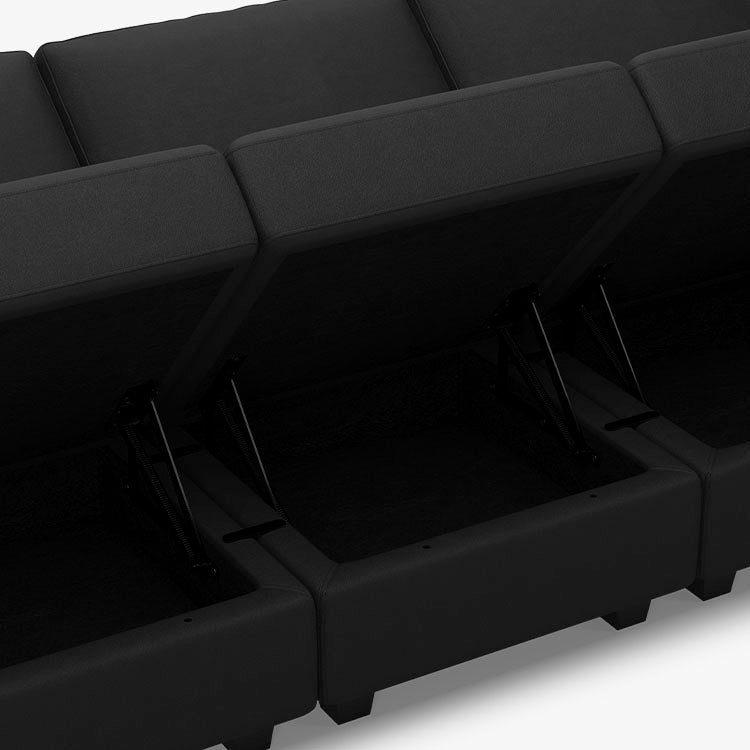 Belffin 5 Seats + 6 Sides Modular Leather Sofa with Storage Seat