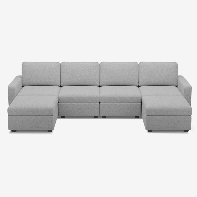 Belffin 6 Seats + 6 Sides Oversized Modular Chenille Cloud Sofa with Large Storage Seat