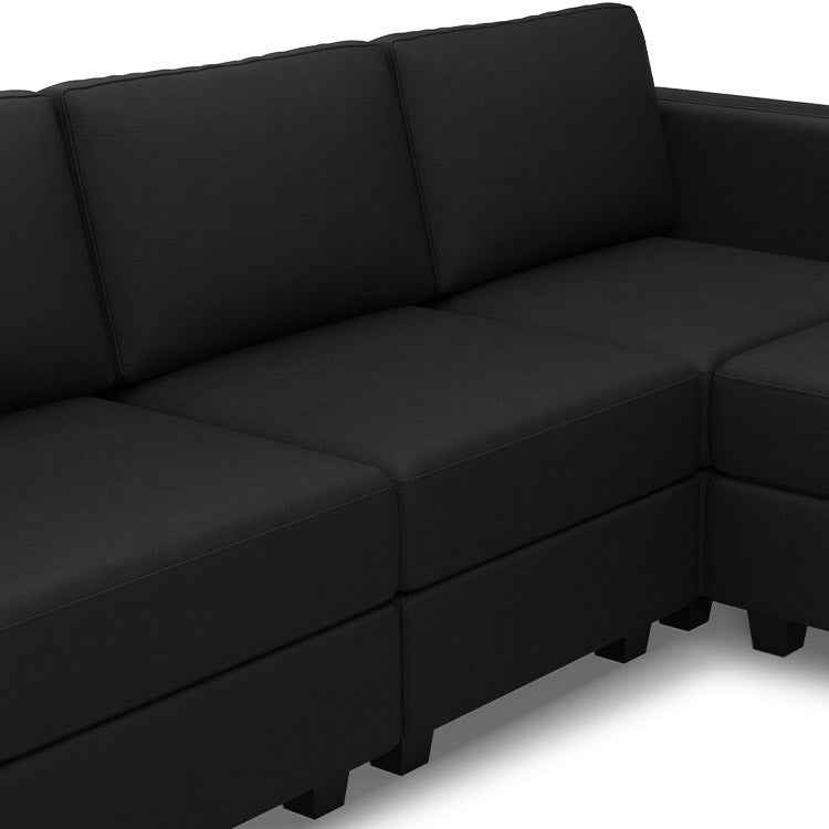 Belffin 4 Seats + 4 Sides Modular Sleeper Leather Sofa with Storage Seat