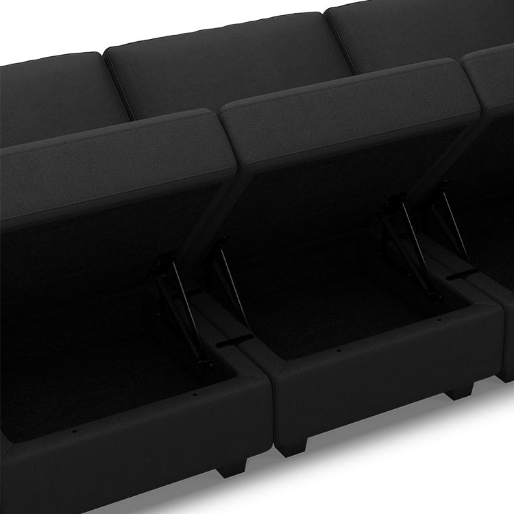 Belffin 4 Seats + 4 Sides Modular Sleeper Leather Sofa with Storage Seat