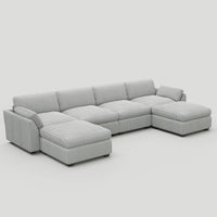 Cloud-Gray-/-Corduroy-6-Seat-U-Shaped-Open-Sectional