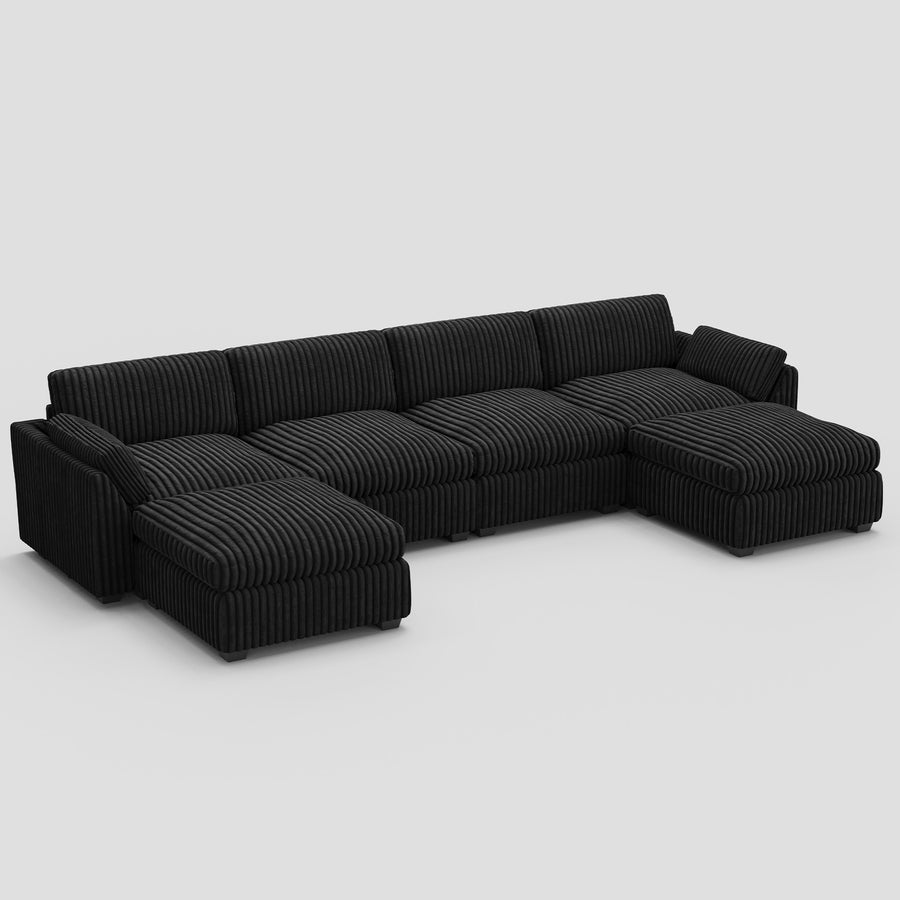 Obsidian-Black-/-Corduroy-6-Seat-U-Shaped-Open-Sectional