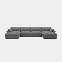 Silver-Grey-/-Chenille-6-Seat-U-Shaped-Sectional
