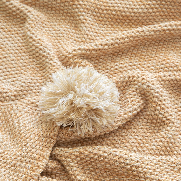 🎁 Belffin Cotton Pom-Pom Knit Blanket (100% off)