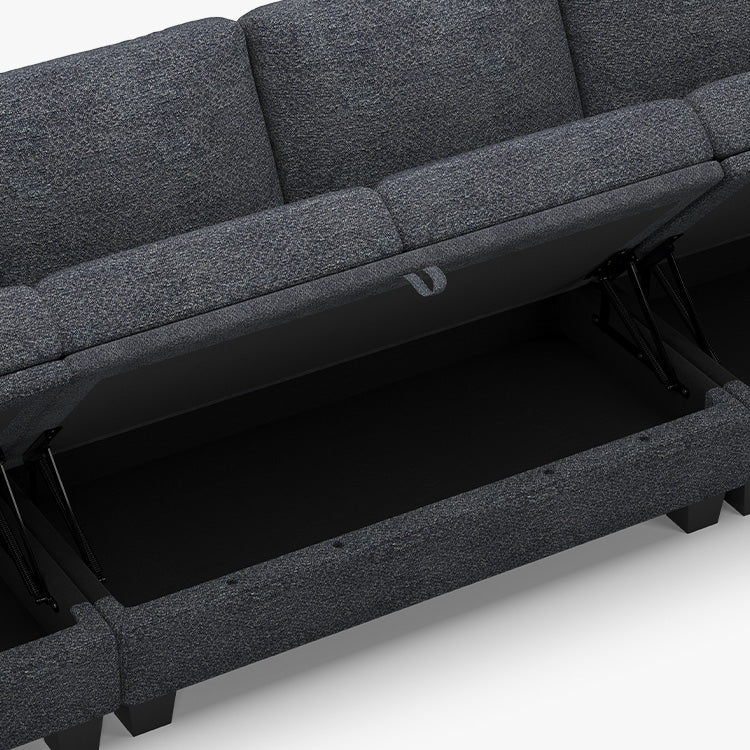 Belffin Modular 3 Seater Modular Chenille Sleeper Sofa