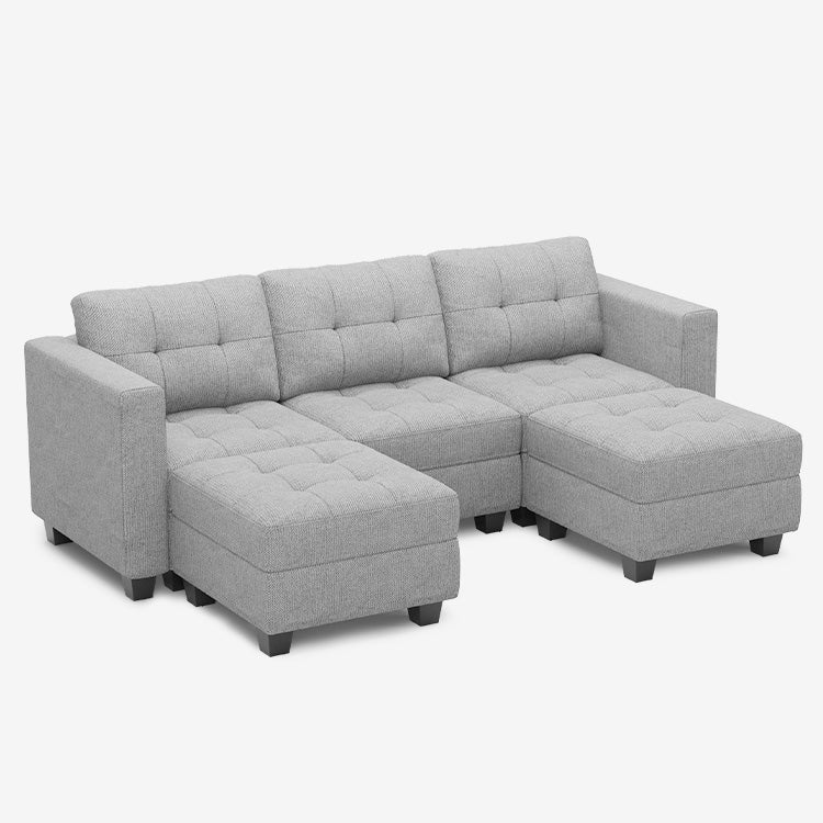 Tesso 5 Seats + 5 Sides Modular Weave Sofa with Storage Seat