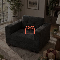 Graphite-Grey-Chenille-Tufted-Modular-Single-Armchair-Gift-Idea-Belffin