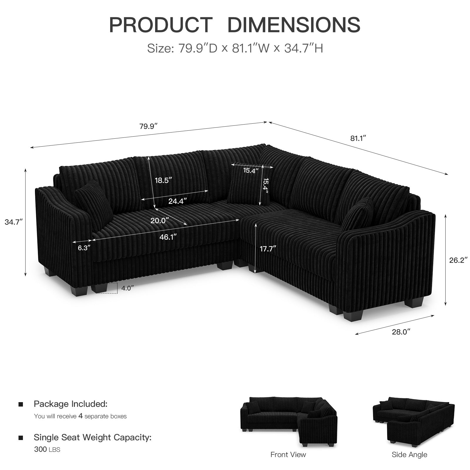 Obsidian-Black-/-Corduroy-5-Seats-Corner-Sectional-dimension