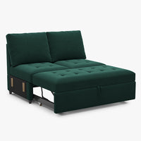 Myrtle-Green-/-Velvet-Module-Pullout-Loveseat