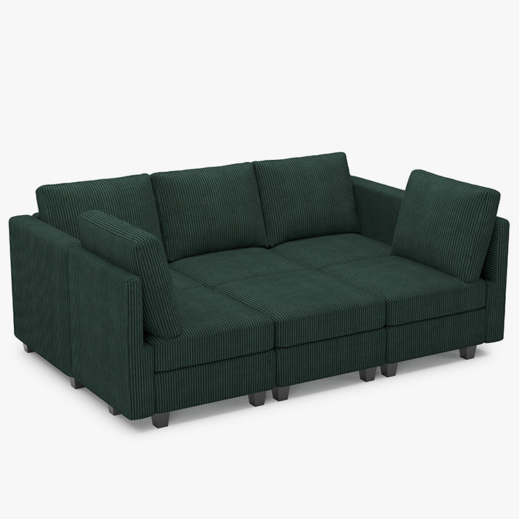 Seaweed-Green-/-Corduroy-6-Seat-Pit-Sectional