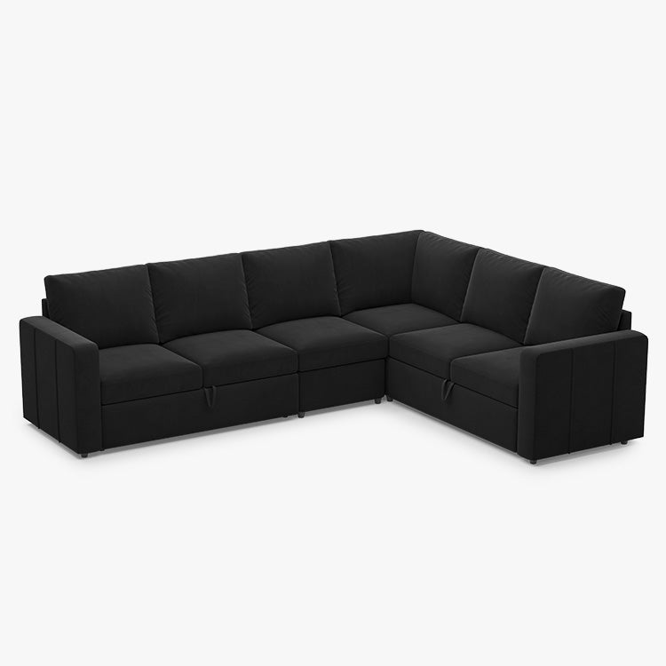 Belffin 6 Seats Modular Velvet Pull-out Sleeper Sofa