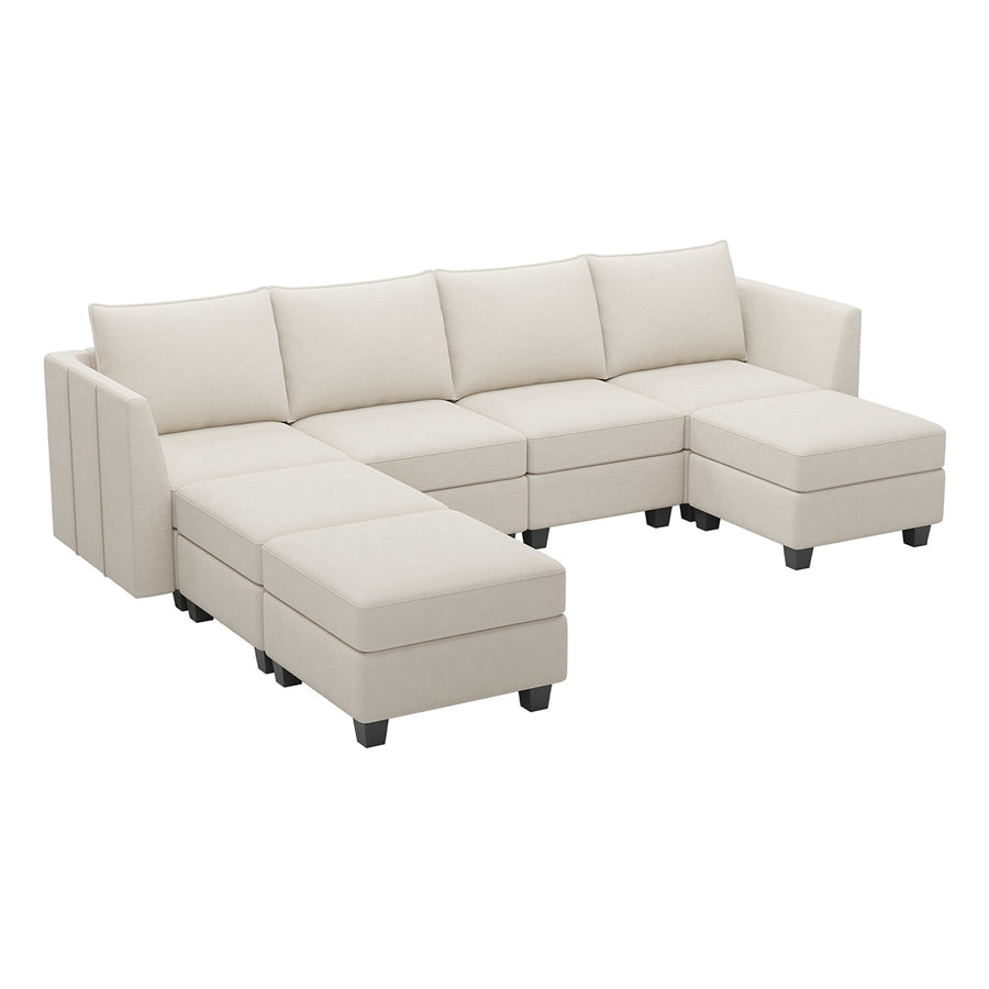 Cosmic-Latte-/-Velvet-7-Seat-U-Shaped-Open-Sectional