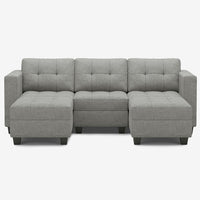 Pebble-Grey-/-Weave-5-Seat-U-Shaped-Open-Sectional
