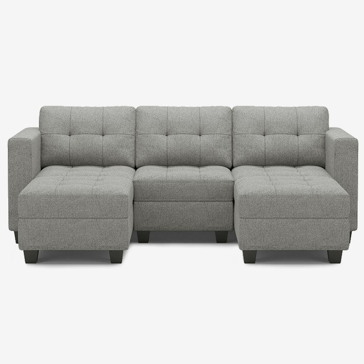 Pebble-Grey-/-Weave-5-Seat-U-Shaped-Open-Sectional