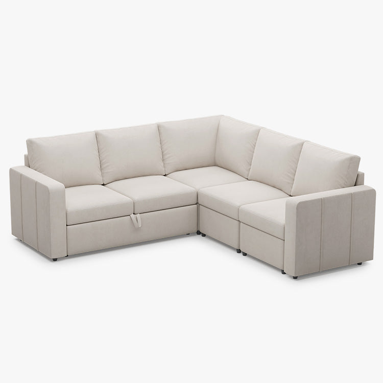 Belffin 5 Seats Modular Velvet Pull-out Sleeper Sofa