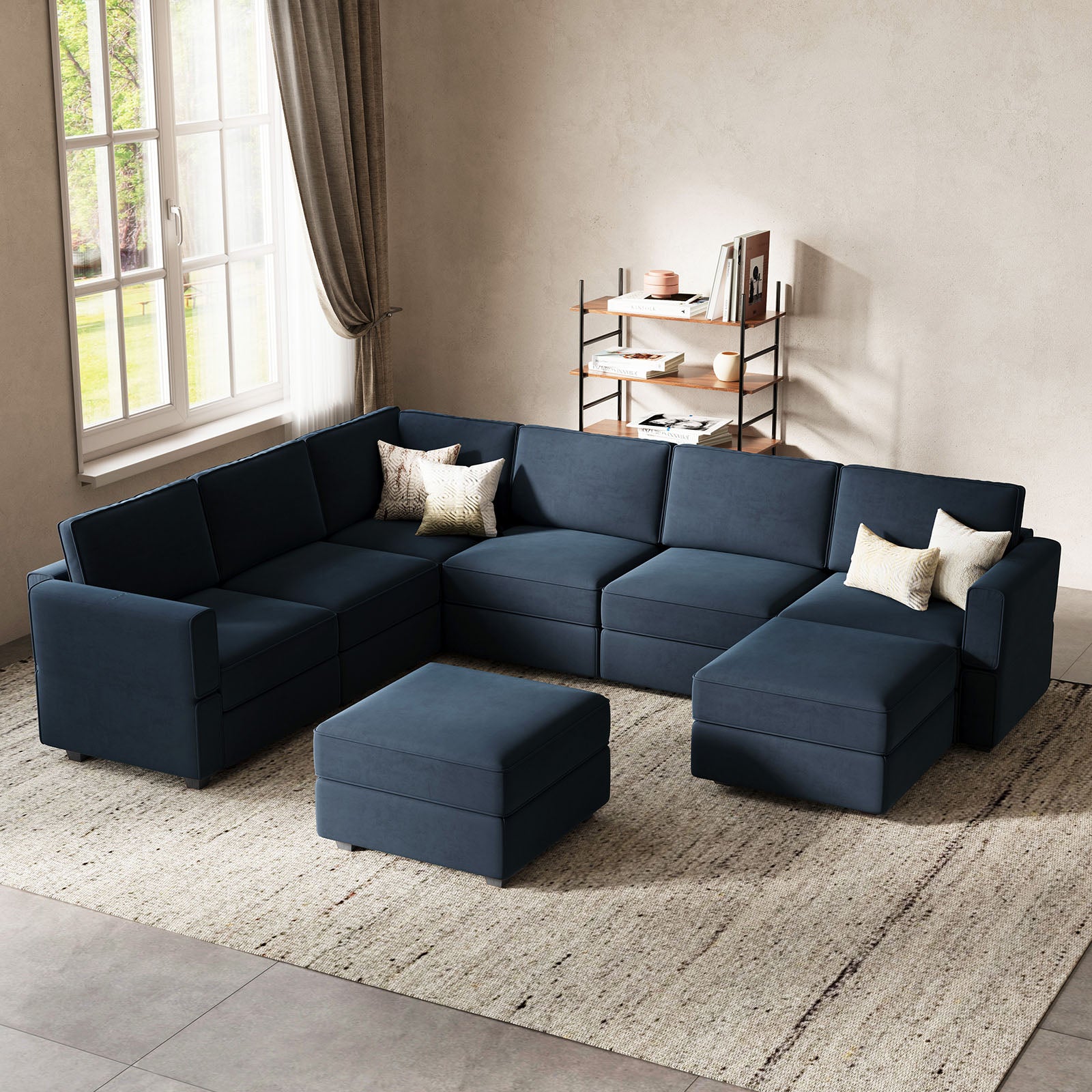 Belffin 7 Seats + 9 Sides Modular Oversized Velvet Sofa