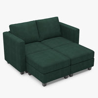 Seaweed-Green-/-Corduroy-4-Seat-Pit-Sectional