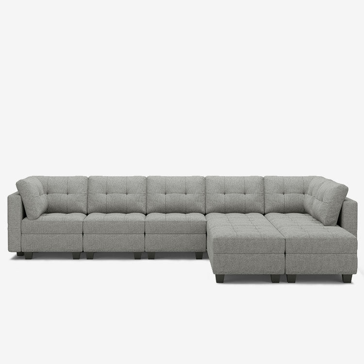Pebble-Grey-/-Weave-9-Seat-L-Shaped-Sectional