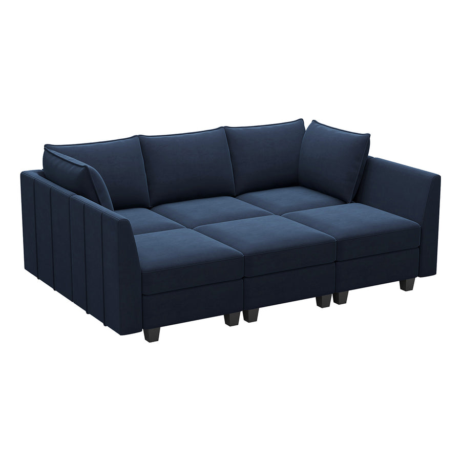 Navy-Blue-/-Velvet-6-Seat-Pit-Sectional