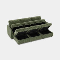 Olivewood-Green-/-Corduroy-6-Seat-Open-Pit-Sectional