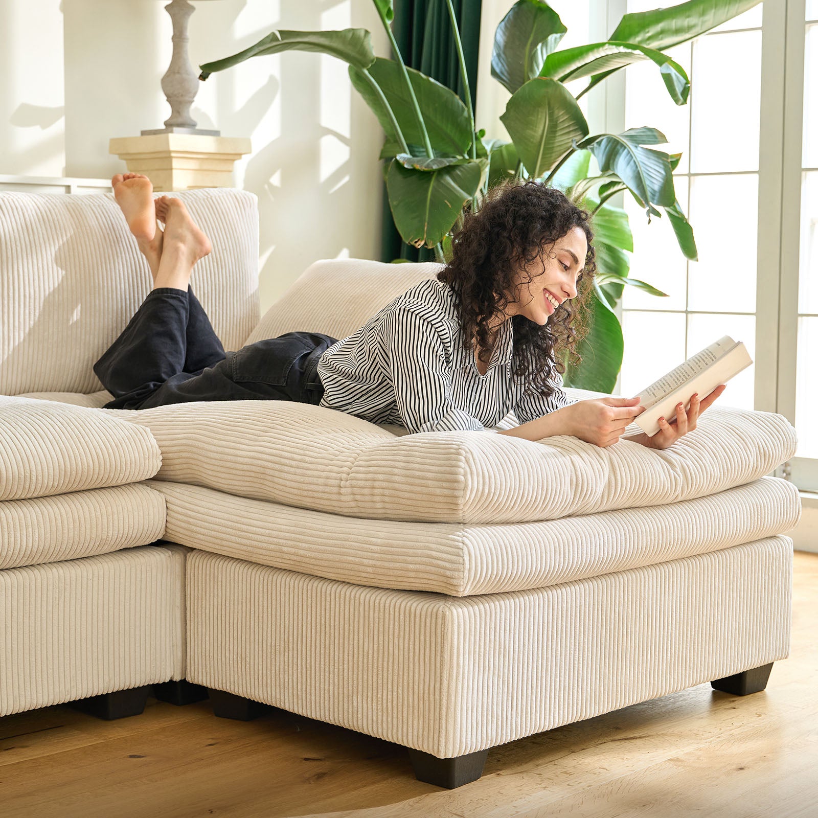 Vayla Oversized Cloud 3 Seats L Shaped Sofa