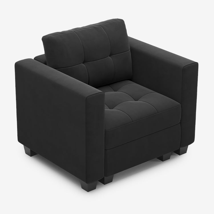 Belffin 1 Seat + 2 Sides Modular Velvet Tufted Sofa with Storage Seat