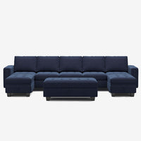 Dark-Blue-/-Velvet-8-Seat-U-Shaped-Open-Sectional