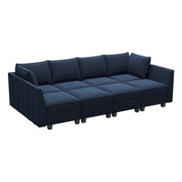 Navy-Blue-/-Velvet-8-Seat-Pit-Sectional