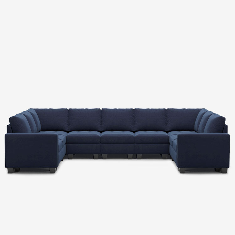 Dark-Blue-/-Velvet-9-Seat-U-Shaped-Sectional