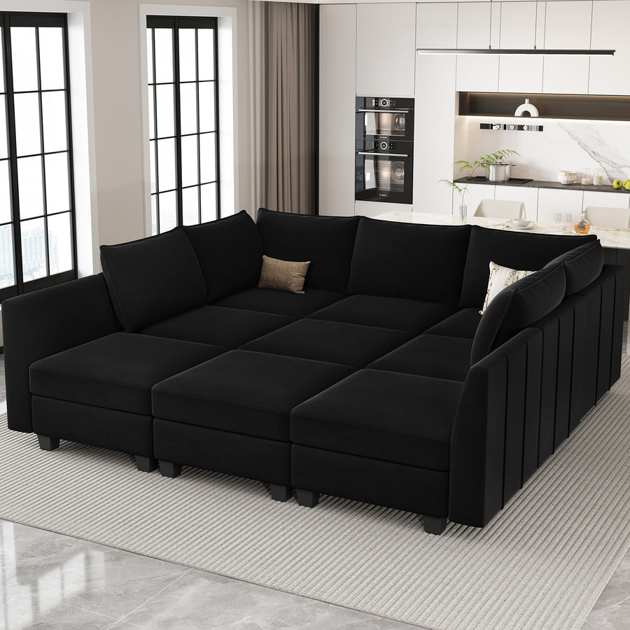 Midnight-Black-/-Velvet-9-Seat-Pit-Sectional